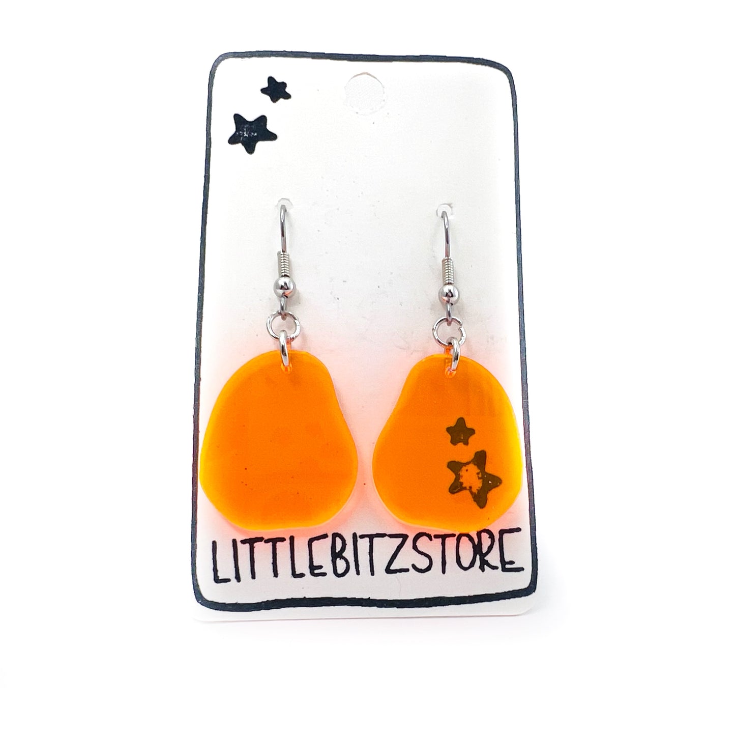 “blub” acrylic earrings - fluorescent orange - surgical steel