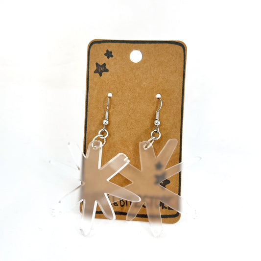 Sketchy Asterisk Acrylic Earrings - Frosted