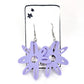 Doodle Flower Earrings - Periwinkle - Surgical Steel Hook Style