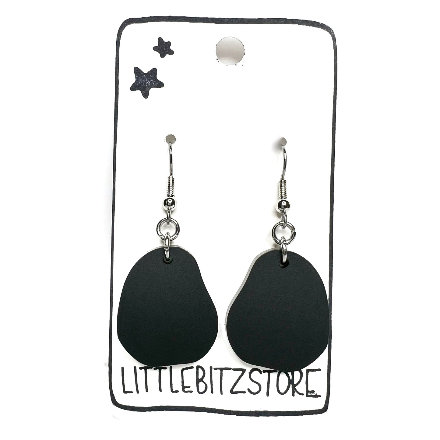 “blub” acrylic earrings - matte black - surgical steel
