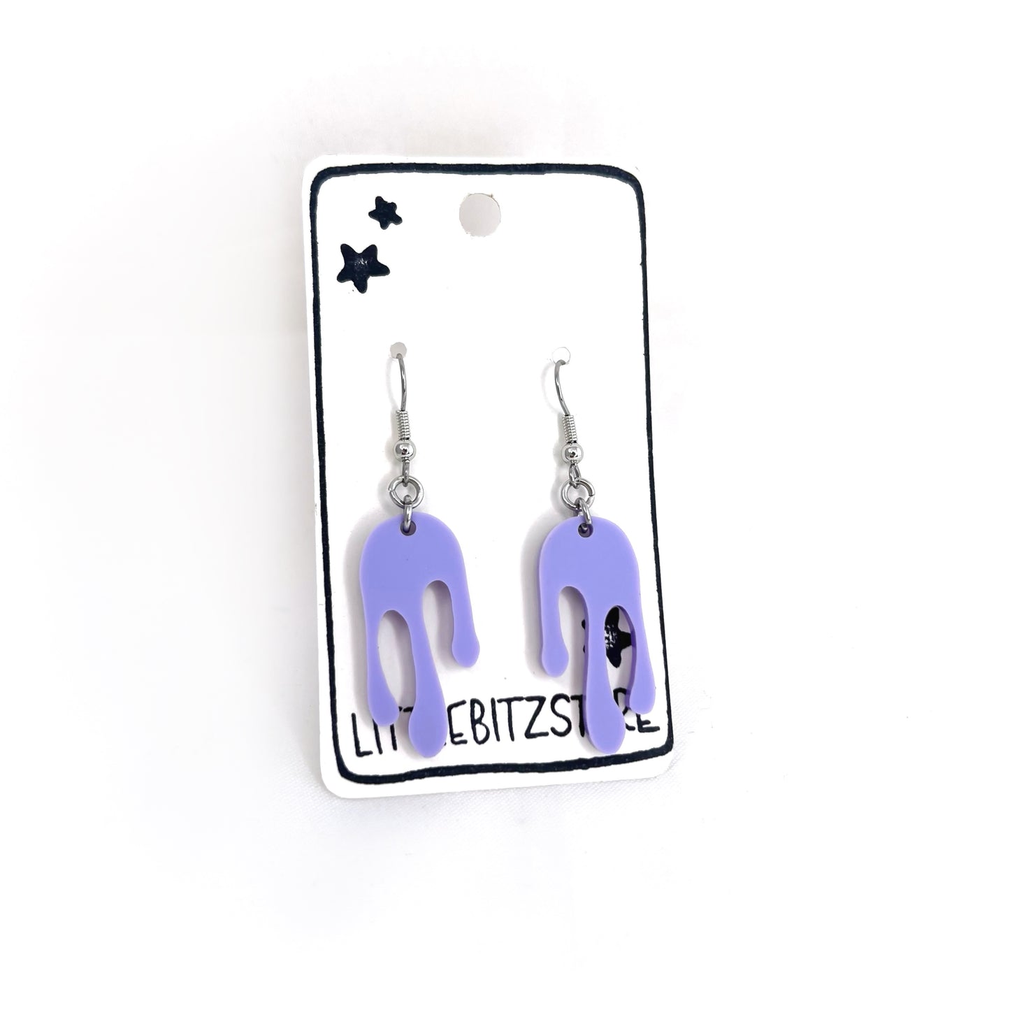“drippy” acrylic earrings - periwinkle - surgical steel