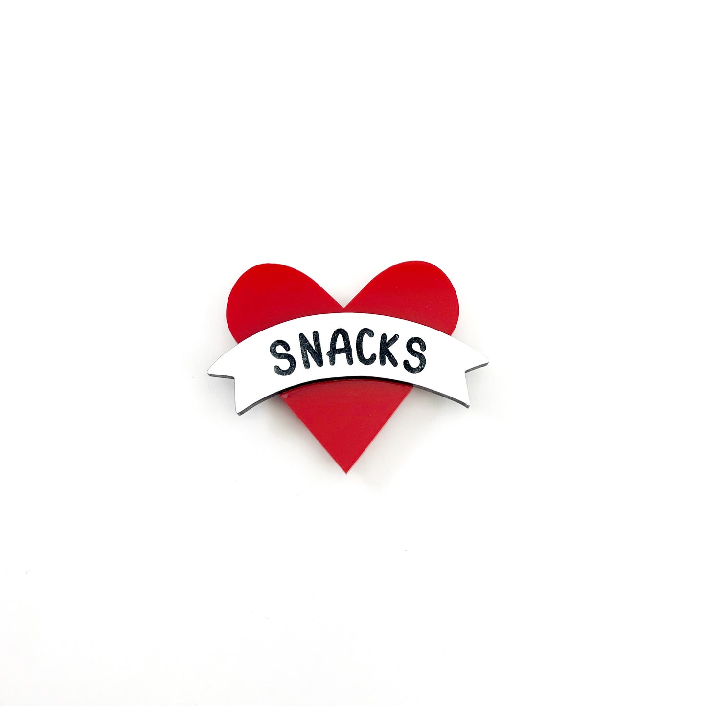 “SNACKS" old school tattoo heart - acrylic magnet