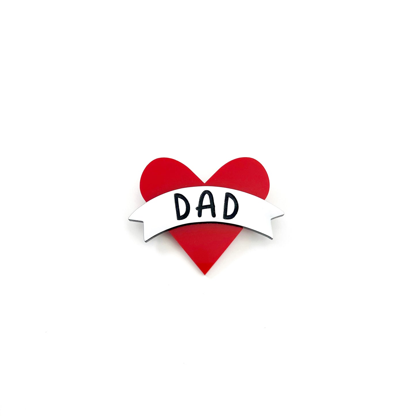 “DAD" old school tattoo heart - acrylic magnet