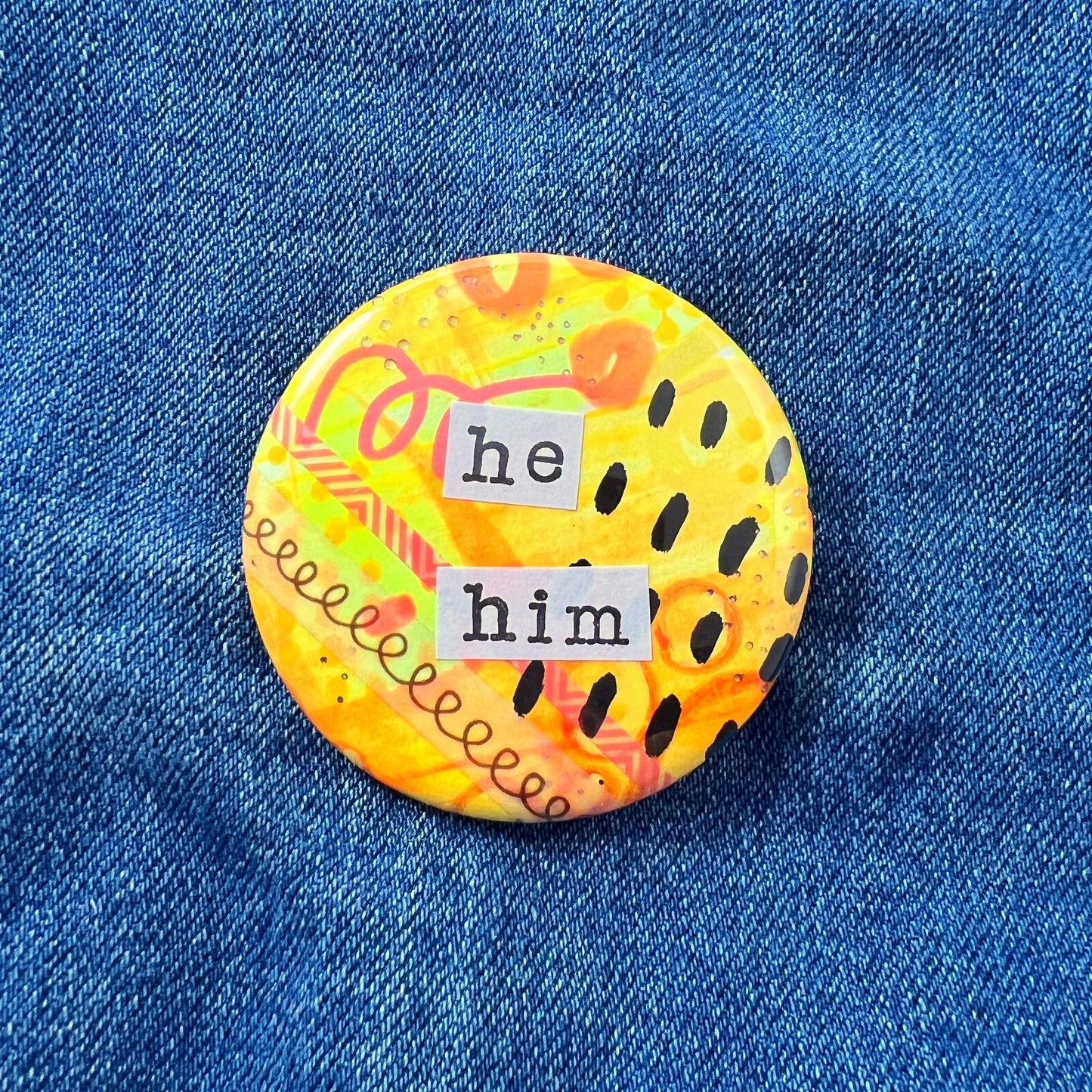 he / him pronoun - Art Pin