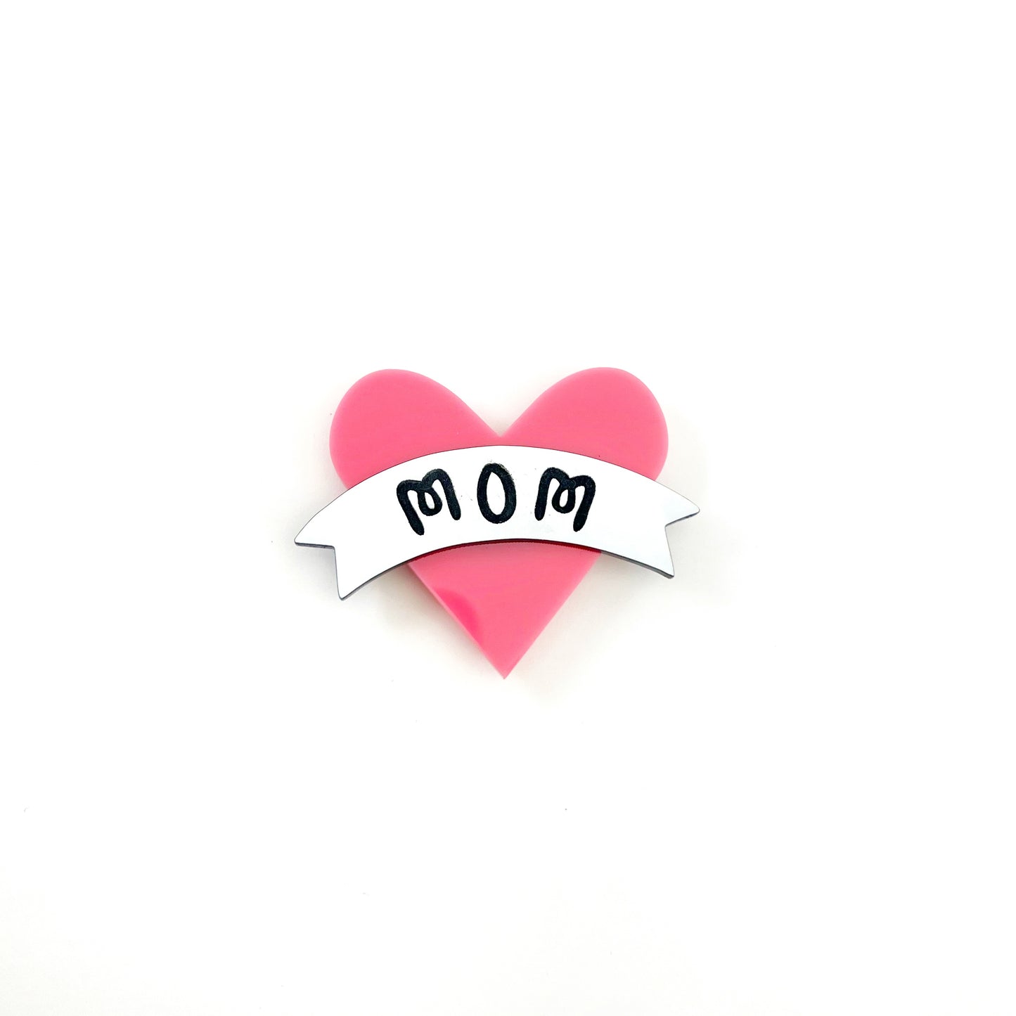 “MOM" old school tattoo heart - acrylic magnet