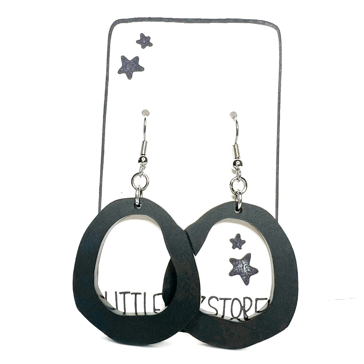 “sketchy round” acrylic earrings - matte black - surgical steel