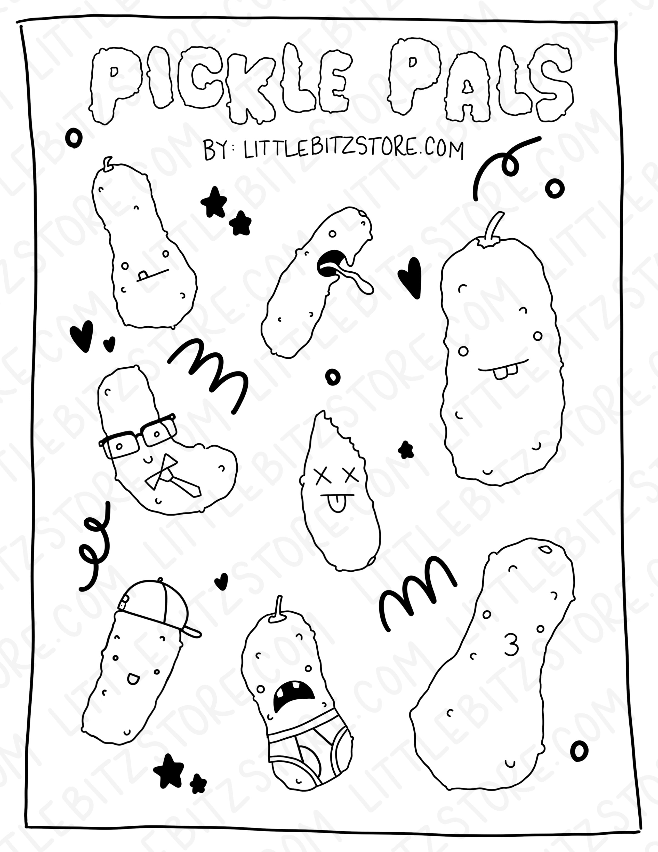 Pickle Slice Coloring Page
