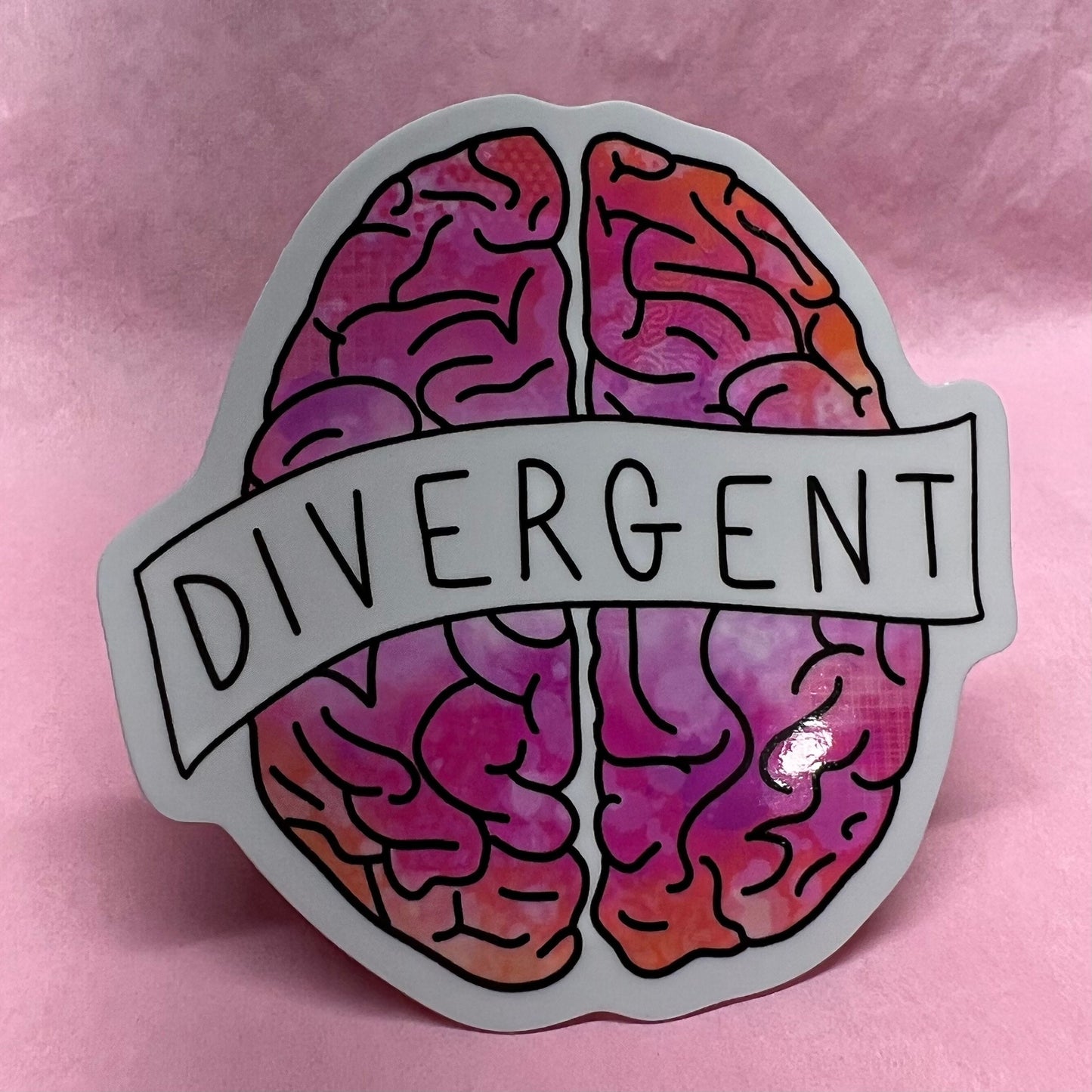 neurodivergent brain - vinyl sticker - ADHD - ASD