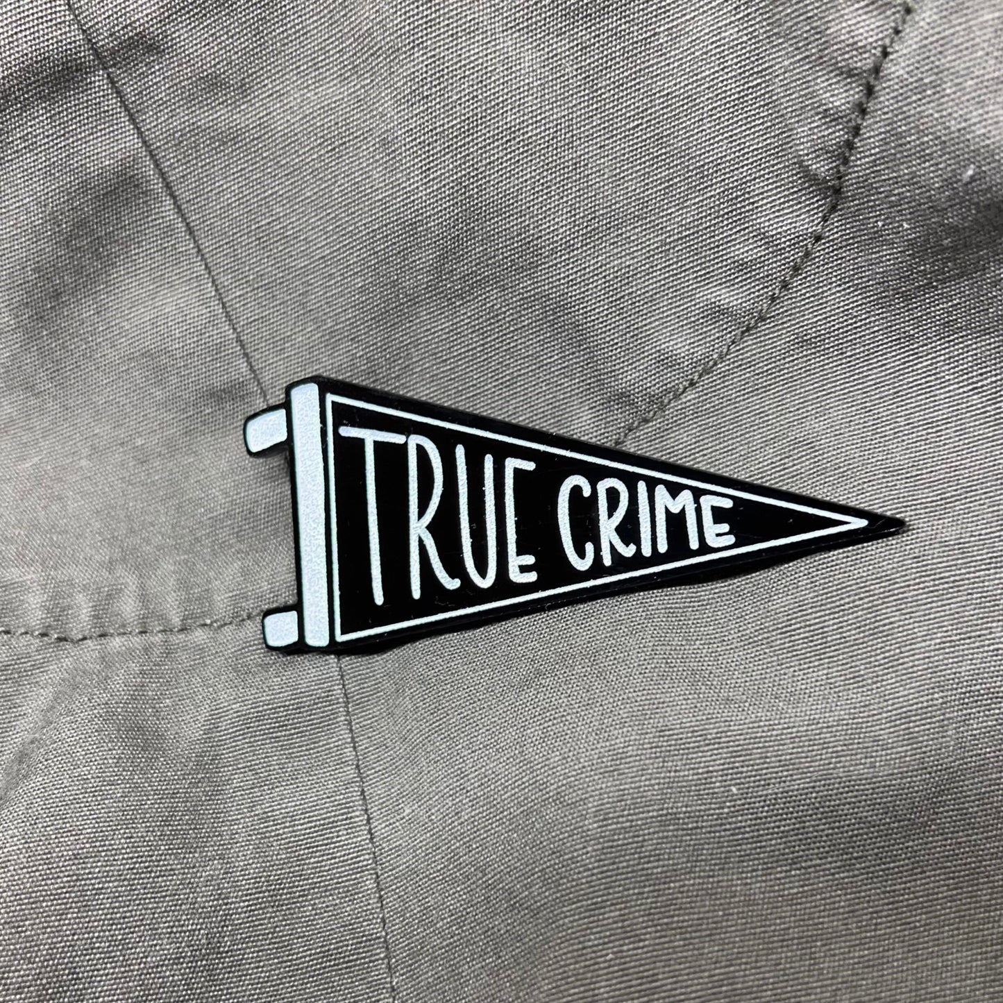 “TRUE CRIME” pennant - acrylic brooch