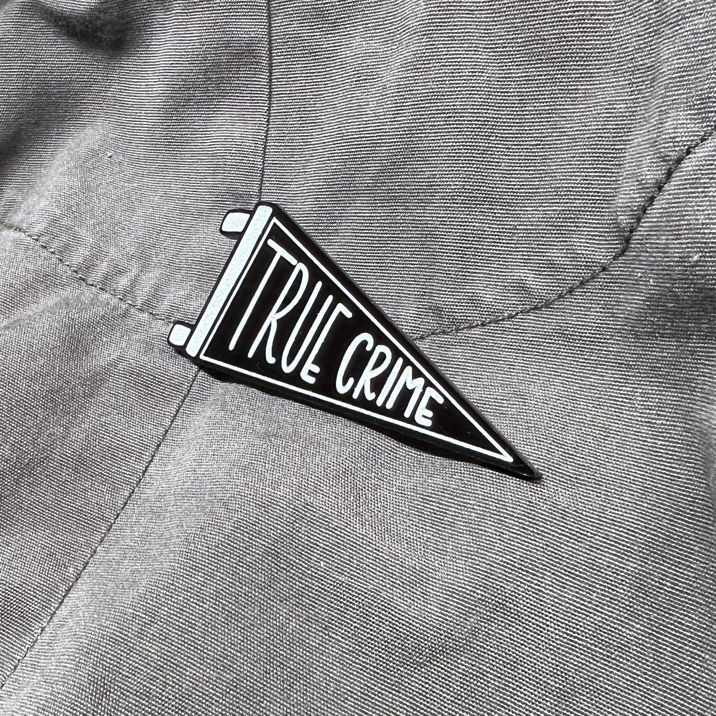 “TRUE CRIME” pennant - acrylic brooch