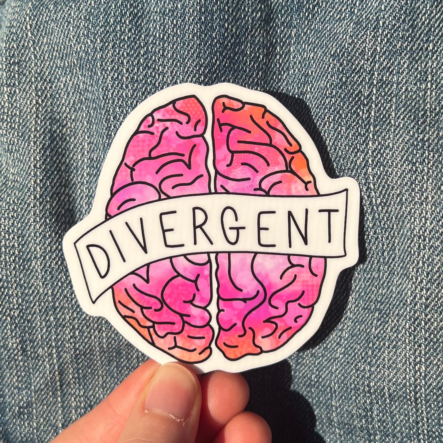 neurodivergent brain - vinyl sticker - ADHD - ASD