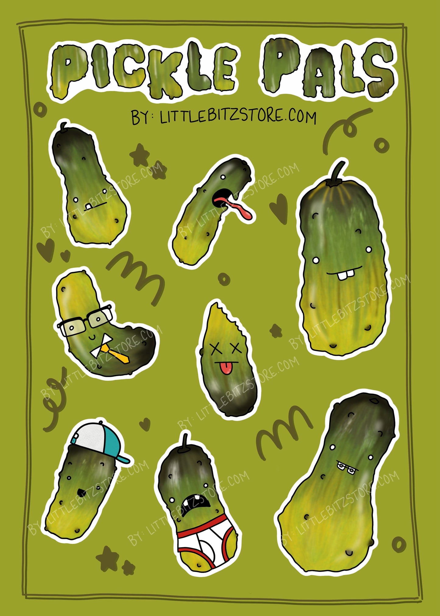 pickle pals - vinyl sticker sheet