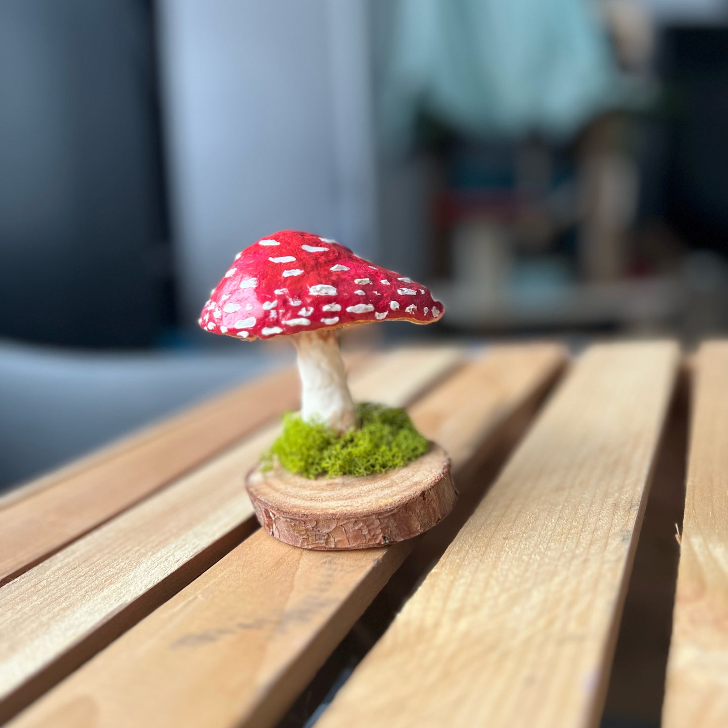 mushroom paper mache sculpture - "umbrella mushie"