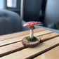 mushroom paper mache sculpture - "flat cap mushie"
