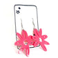 Doodle Flower Earring - Pastel Pink - Surgical Steel Hook Style