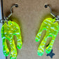 Drippy Earrings - Fluorescent Green  - Surgical Steel Hook Style