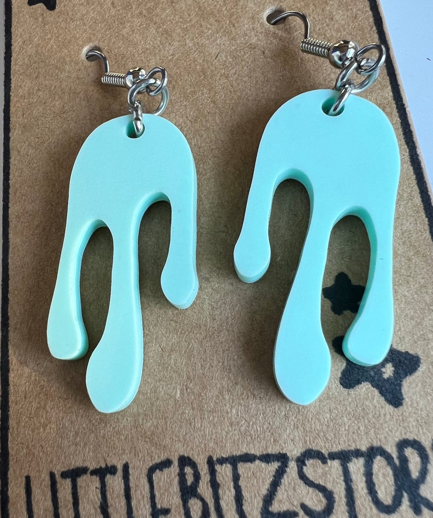 Drippy Earrings - Pastel Blue - Surgical Steel Hook Style