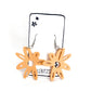 Doodle Flower Earring - Pastel Orange - Surgical Steel Hook Style