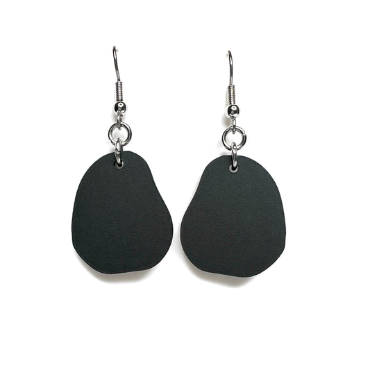 “blub” acrylic earrings - matte black - surgical steel