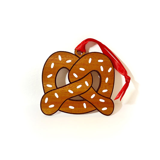 salty pretzel - holiday ornament