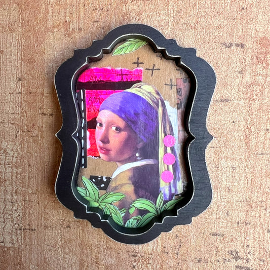 mini collage series - girl with the pearl earring