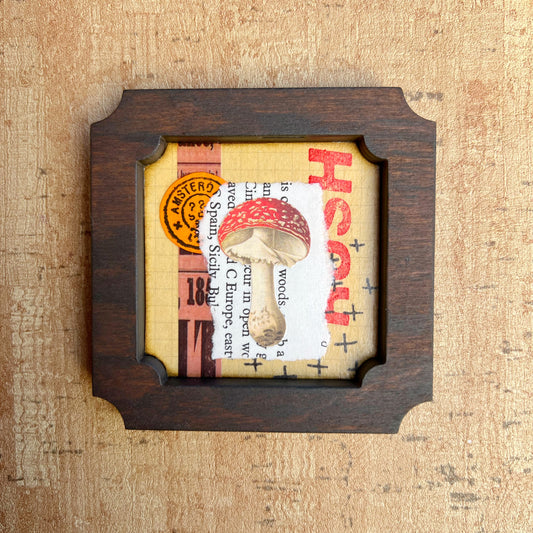 mini collage series - fly agaric mushroom