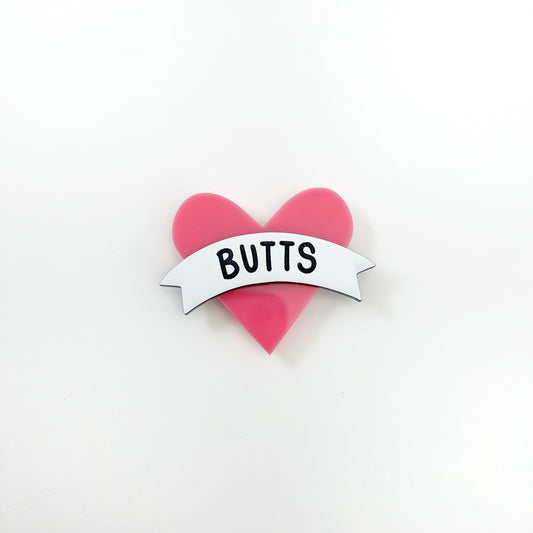 “BUTTS" old school tattoo heart - magnet