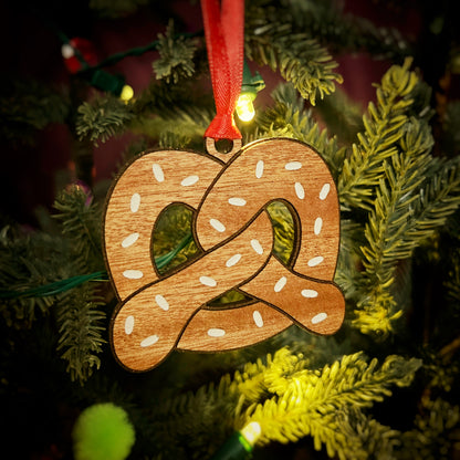 salty pretzel - holiday ornament