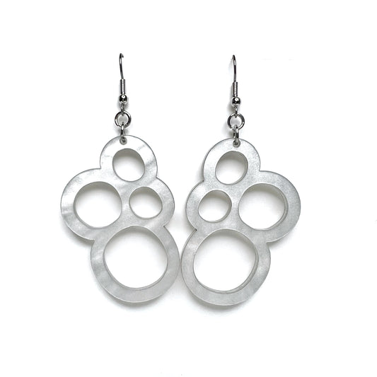 “bubbly” acrylic earrings - pearl - surgical steel