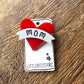 “MOM” old school tattoo heart - brooch or magnet