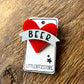 “BEER” old school tattoo heart - acrylic brooch