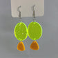 Two Tier Geo - Fluorescent Green  - Surgical Steel Hook Style