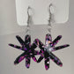 Sketchy Asterisk Acrylic Earrings - Purple Glitz
