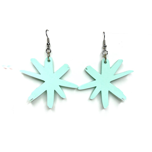 “sketchy asterisk” acrylic earrings - pastel blue - surgical steel