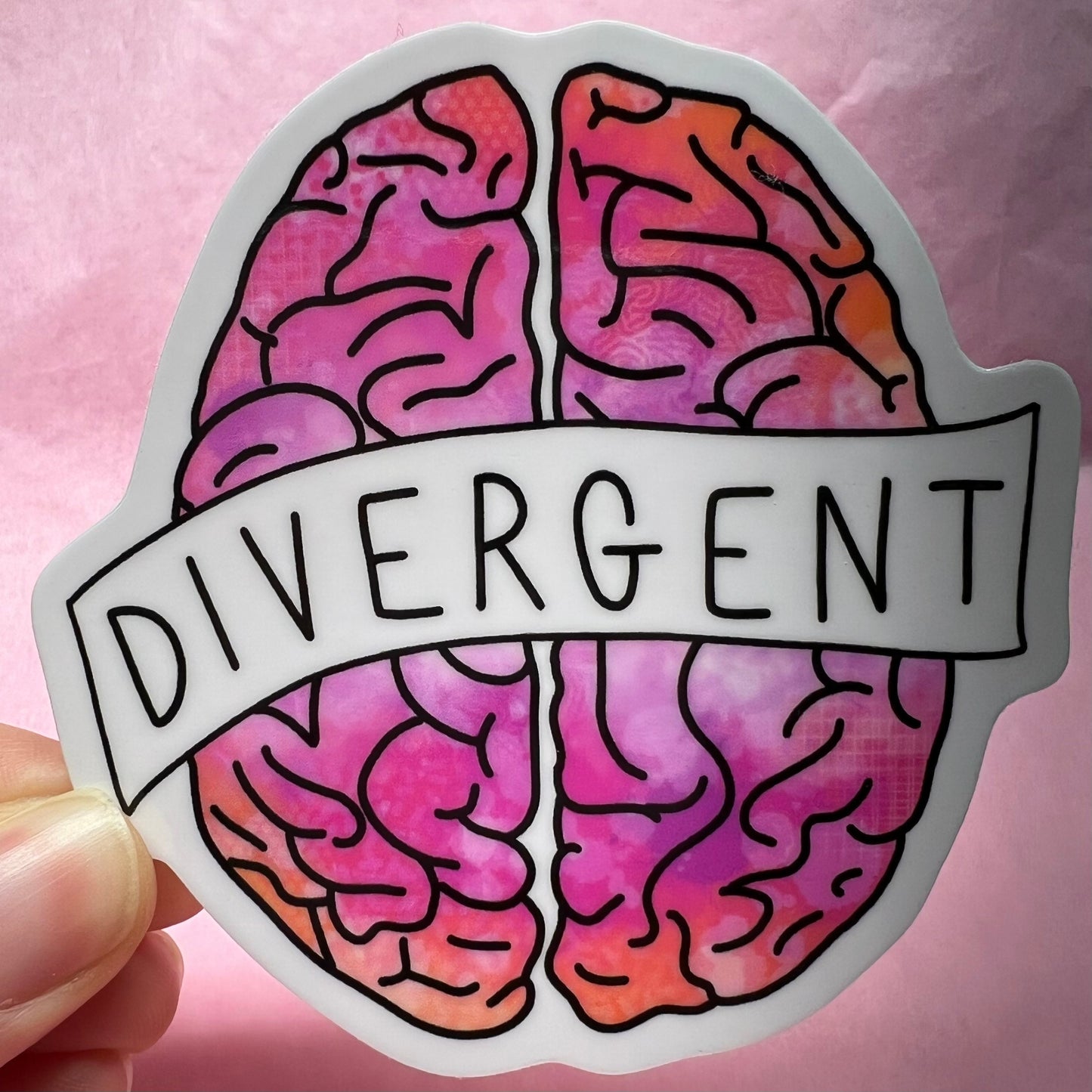 Neurodivergent Sticker - ADHD - ASD- Brain - water proof vinyl neuro divergent decal