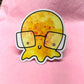 Yellow Creature sticker - Mr. Popcorn blob waterproof sticker - weird art decal