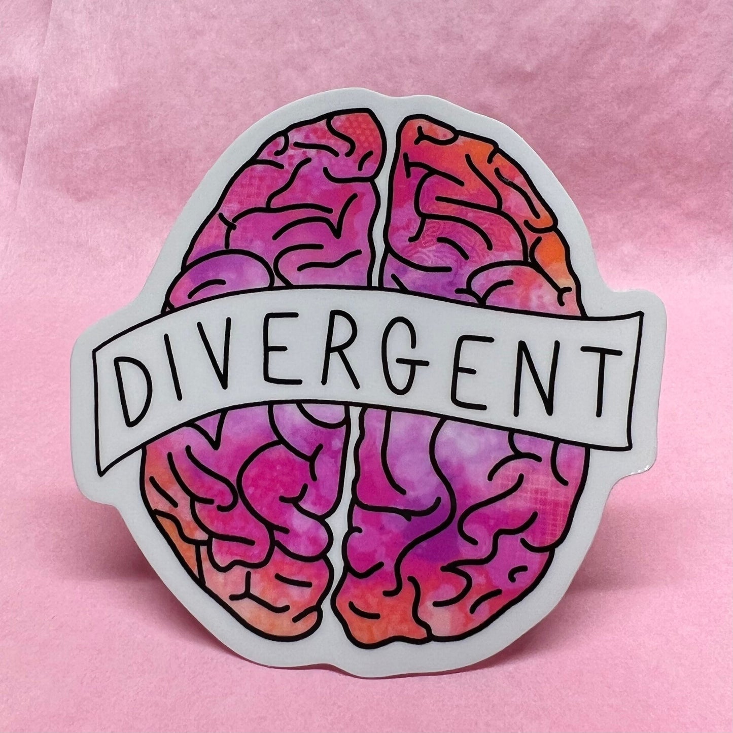 Neurodivergent Sticker - ADHD - ASD- Brain - water proof vinyl neuro divergent decal