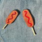 Corn Dog Brooch - State Fair Food Accessories - Gift for Foodie - Ketchup Lover