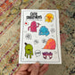 Cute Creatures Sticker Sheet - Waterproof Vinyl Stickers