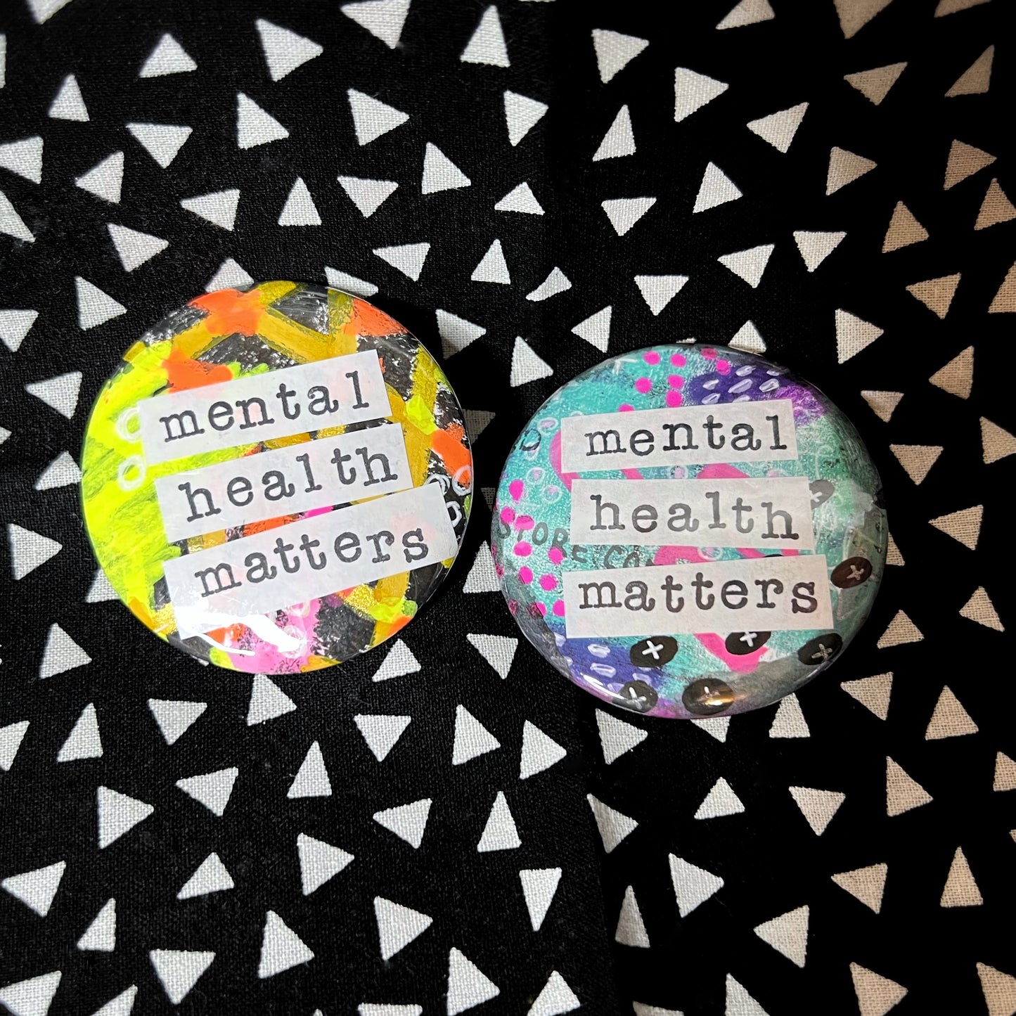 "mental health matters" - large art pin / magnet